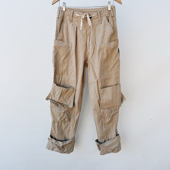Zara Multipocketed Cargo Khaki Pants - Picture 4 of 10